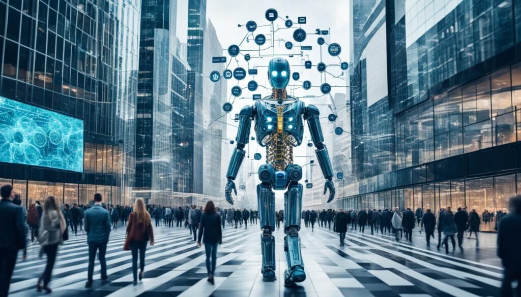 A visualization of the various ways AI is integrated into different aspects of society, A visualization of the various ways AI is integrated into different aspects of society,