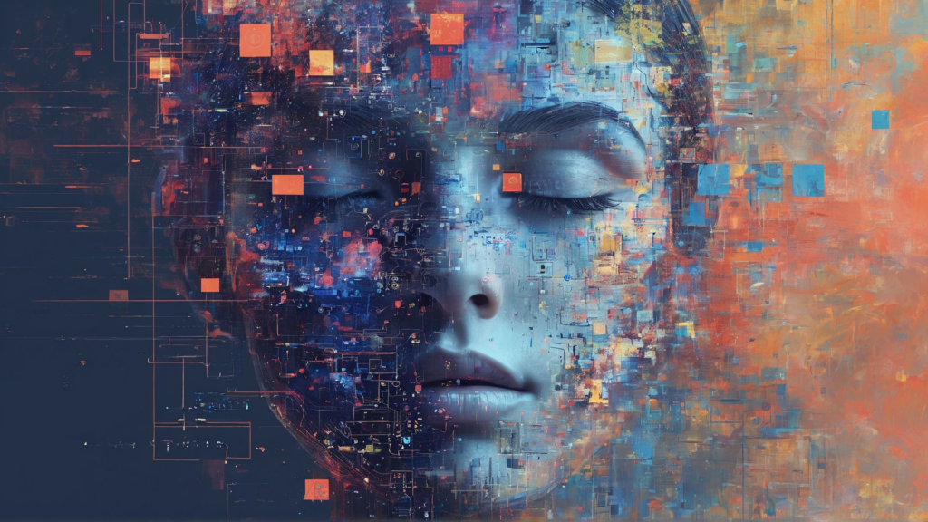 A visual representation of the AI art generation process, showing the transition from text prompts to generated artwork. A visual representation of the AI art generation process, showing the transition from text prompts to generated artwork.