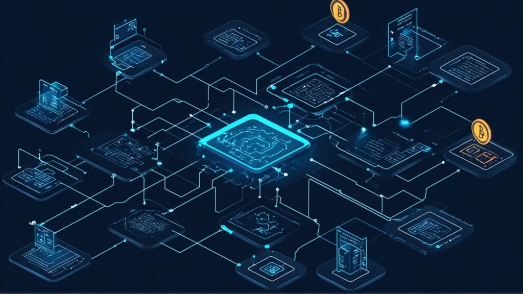 A flowchart demonstrating how AI monitors and ensures compliance in cryptocurrency transactions. A flowchart demonstrating how AI monitors and ensures compliance in cryptocurrency transactions.